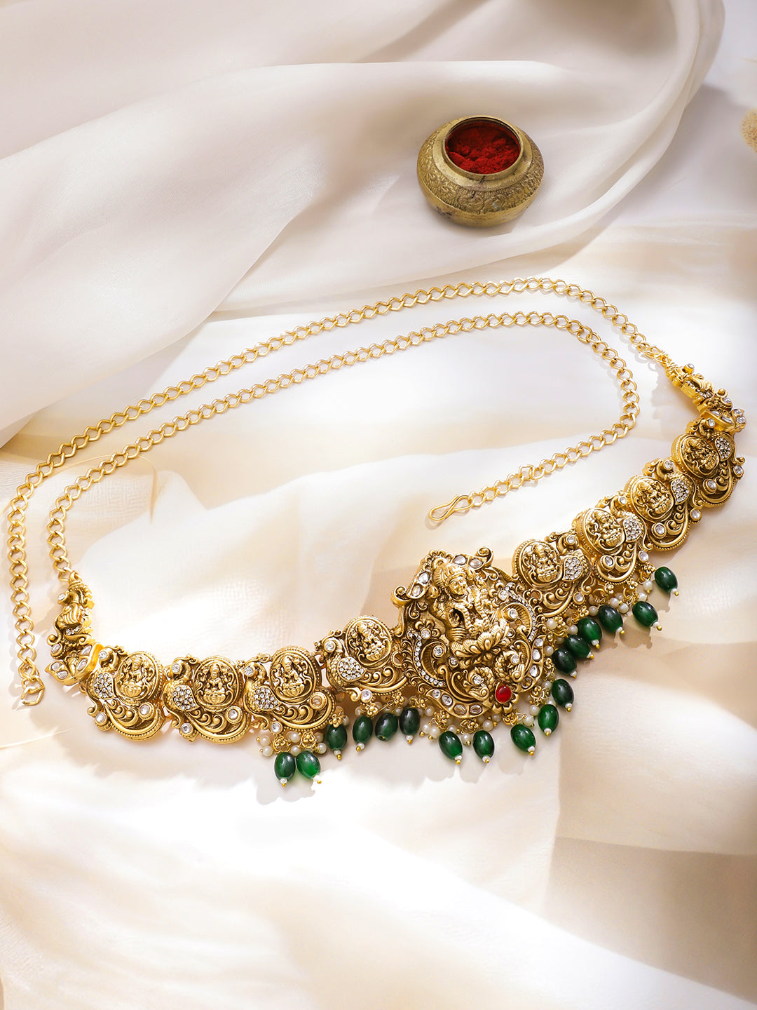 Rubans Artificial Beads Studded Waist Chain Saree Accessories フリーサイズ