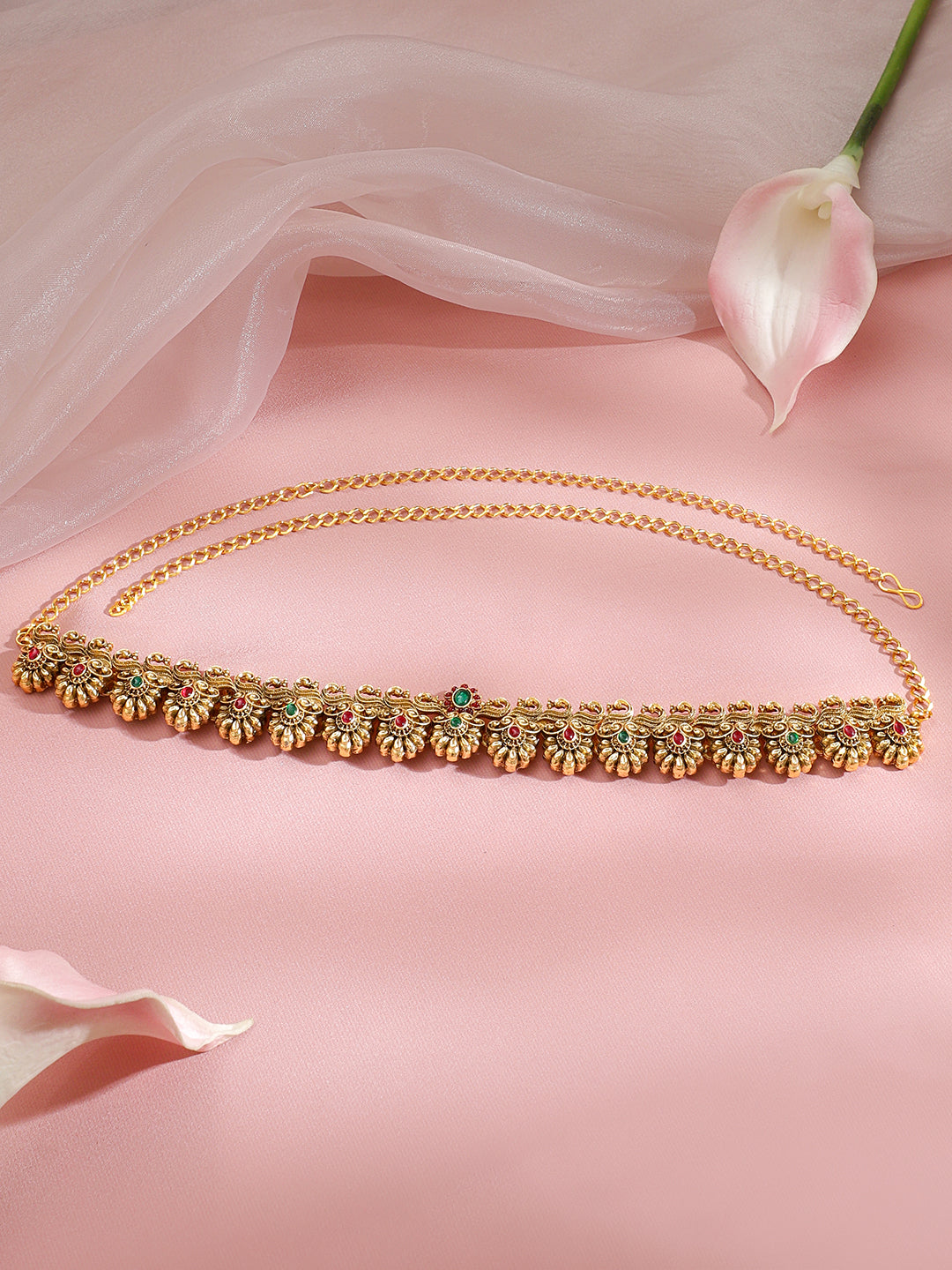 Rose-Emerald Charm Kamarbandh フリーサイズ