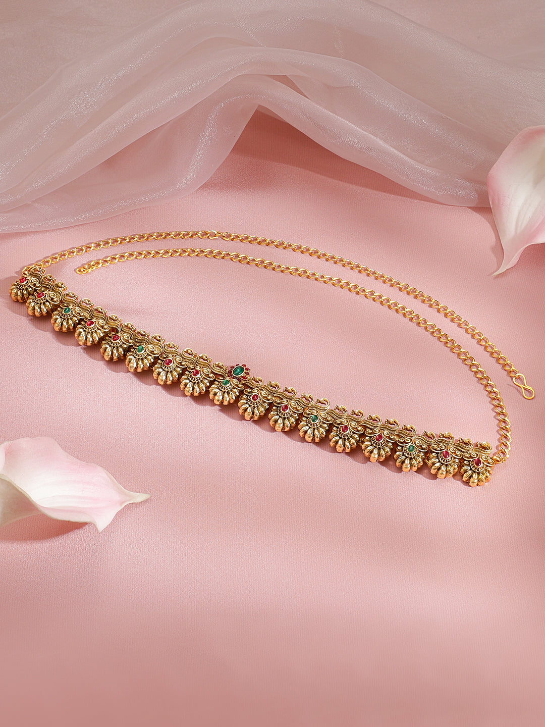 Rose-Emerald Charm Kamarbandh フリーサイズ