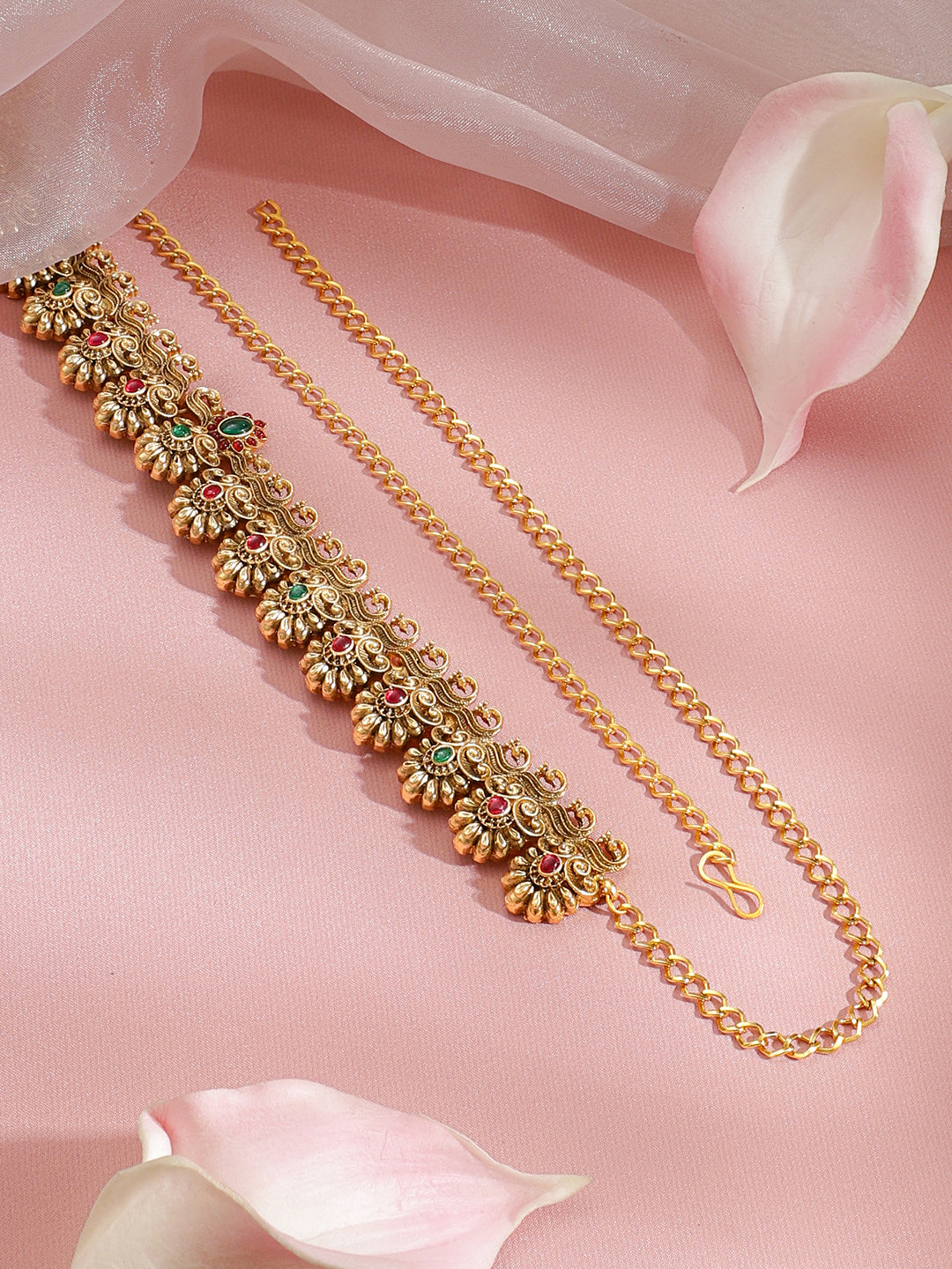 Rose-Emerald Charm Kamarbandh フリーサイズ