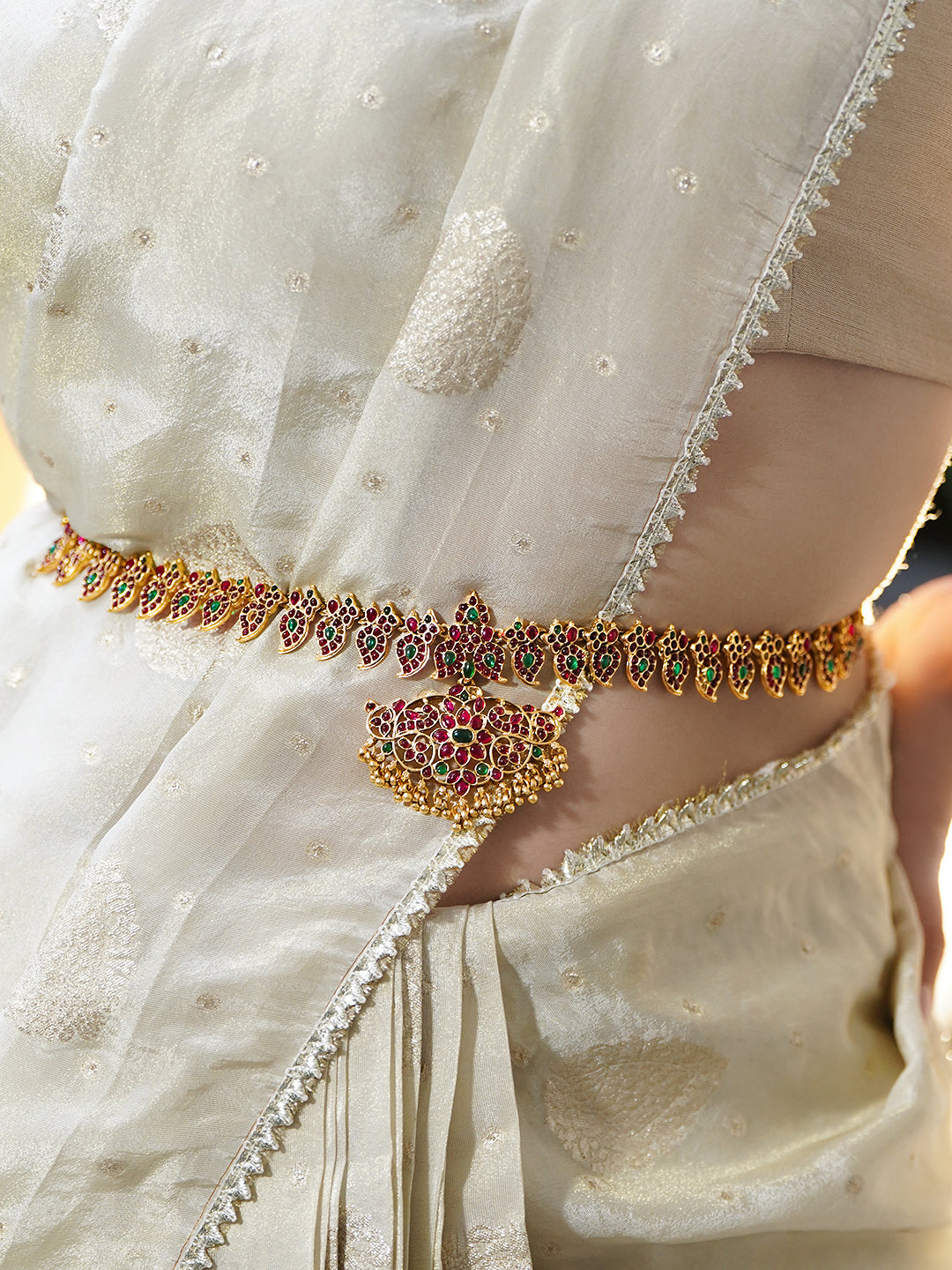 Rubans Artificial Stones Studded Waist Chain Saree Accessories フリーサイズ