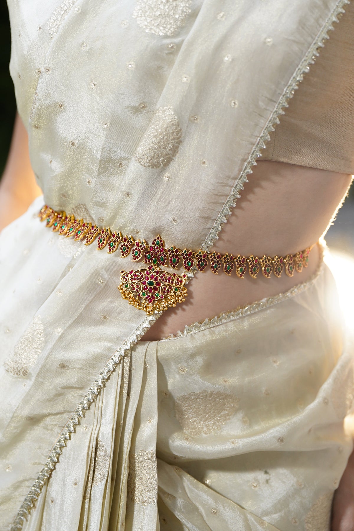 Rubans Artificial Stones Studded Waist Chain Saree Accessories フリーサイズ