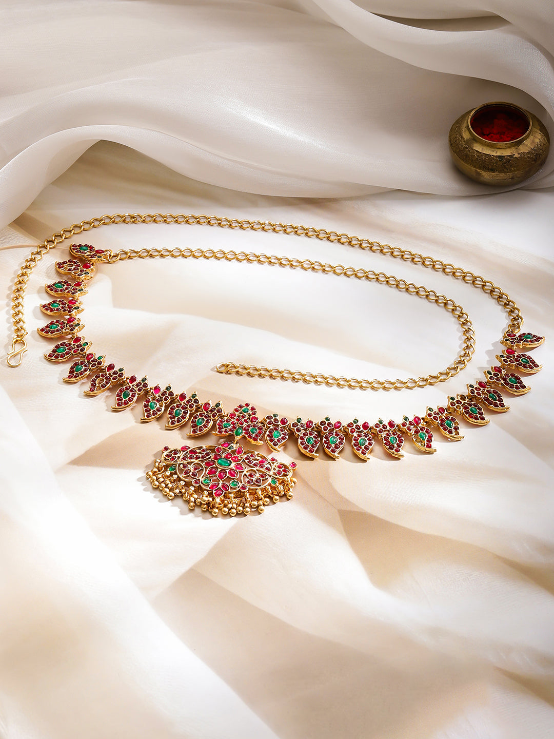 Rubans Artificial Stones Studded Waist Chain Saree Accessories フリーサイズ