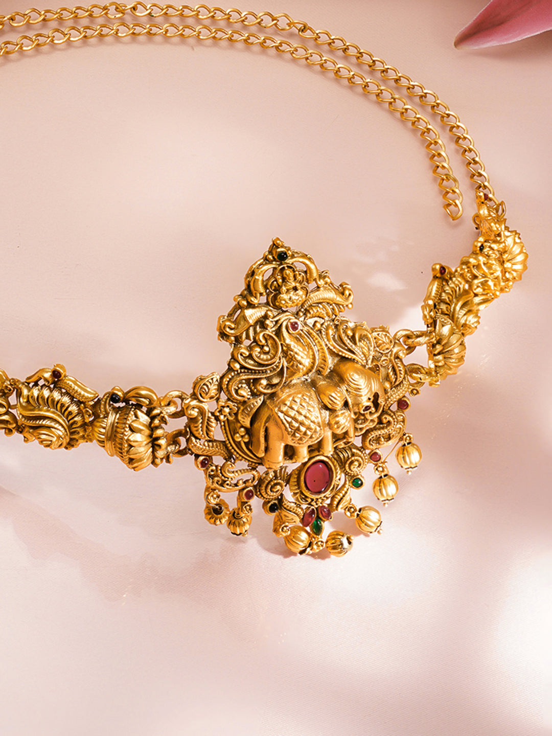 Elephant Motif Golden Kamarbandh フリーサイズ