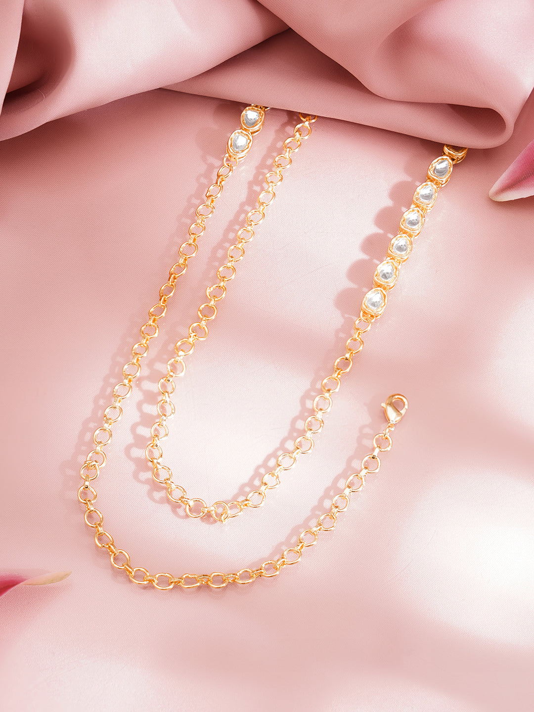 Gold Kundan Statement Waist Chain Belt フリーサイズ