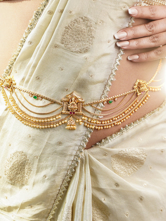 Regal Temple Pearl Layer Waist Belt Kamarbandh フリーサイズ