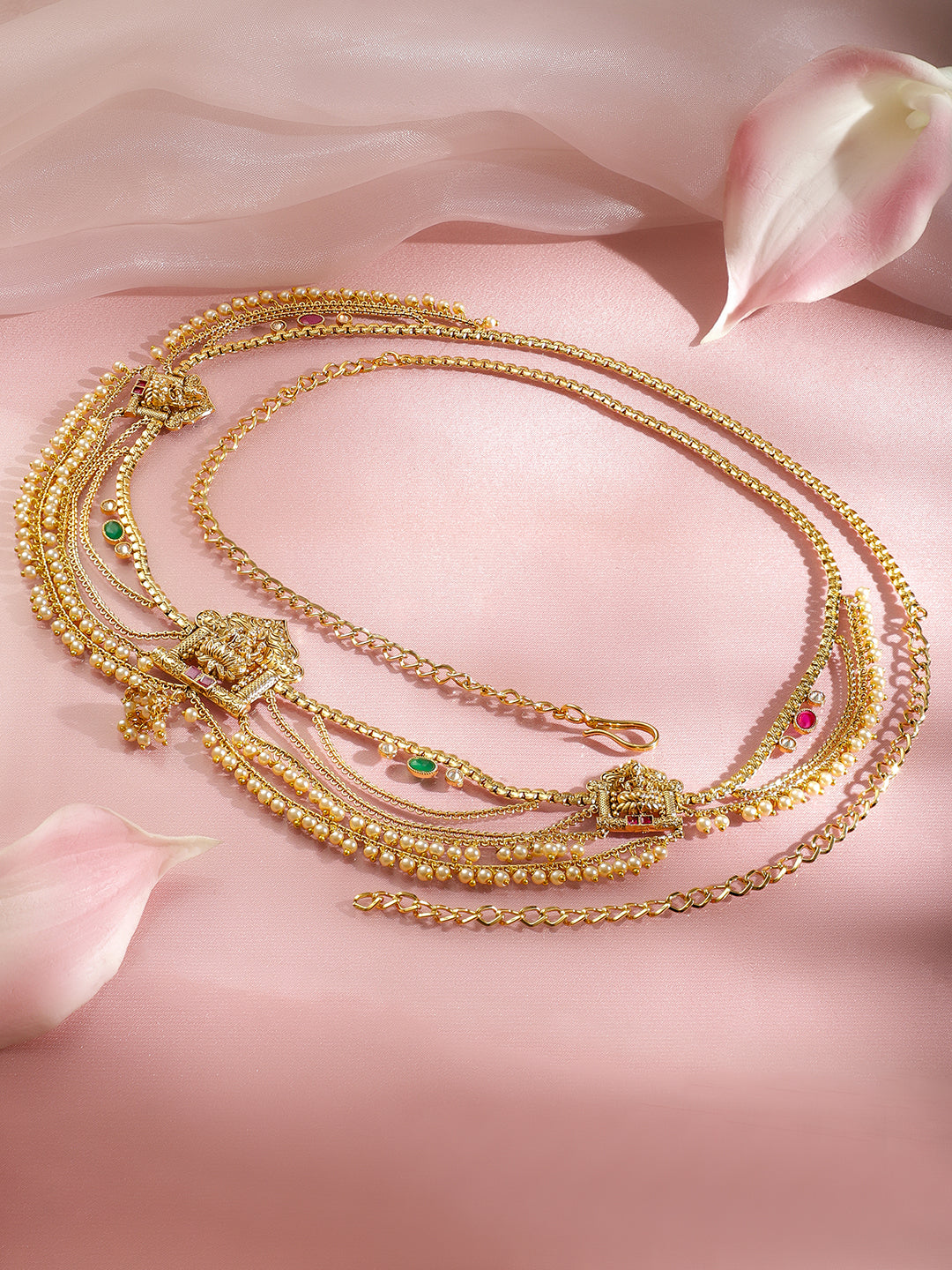 Regal Temple Pearl Layer Waist Belt Kamarbandh フリーサイズ