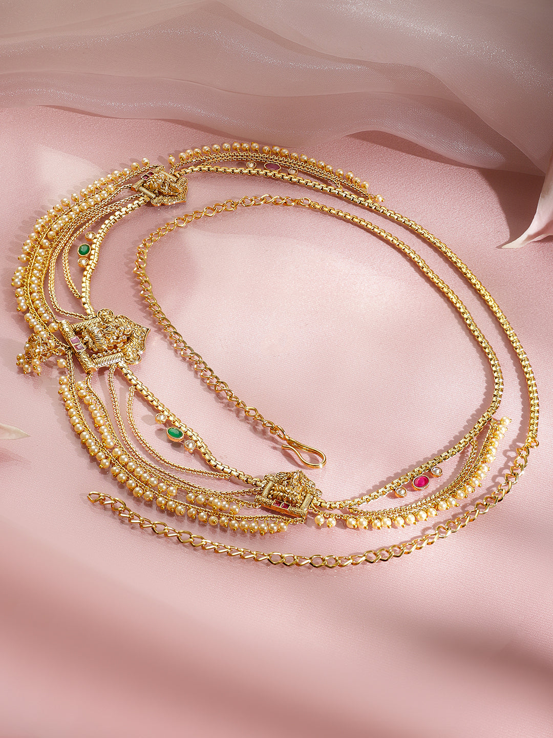 Regal Temple Pearl Layer Waist Belt Kamarbandh フリーサイズ