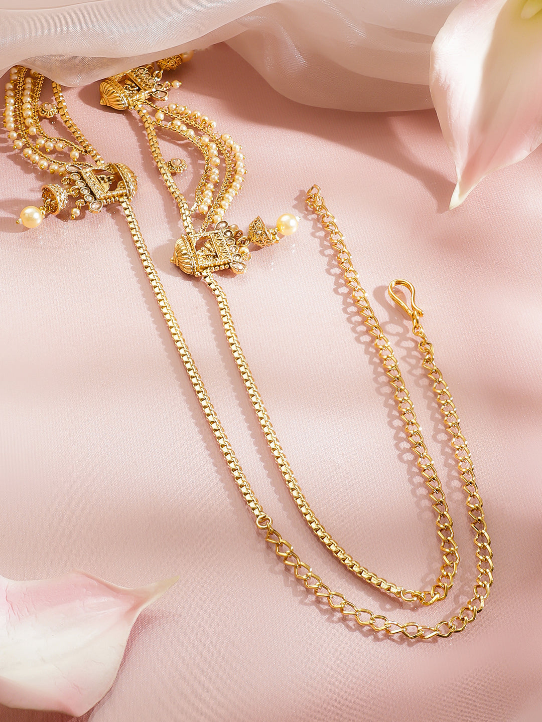 Wedding Shine Gold Pearl Kamarbandh フリーサイズ