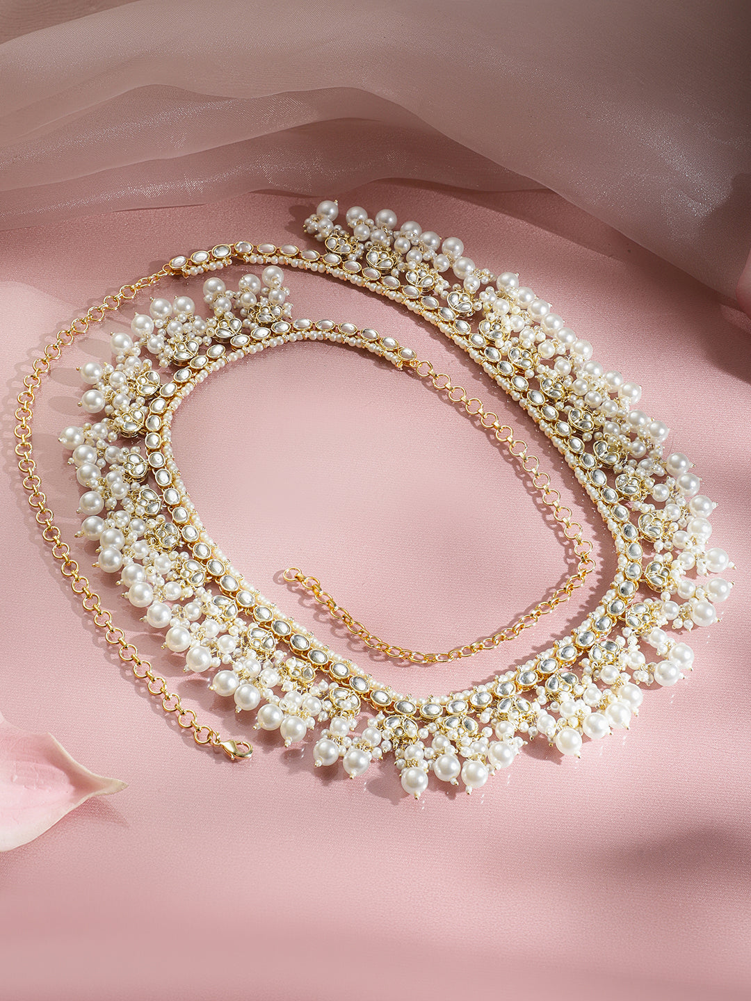 Pearl Beaded Designer Kamarbandh フリーサイズ