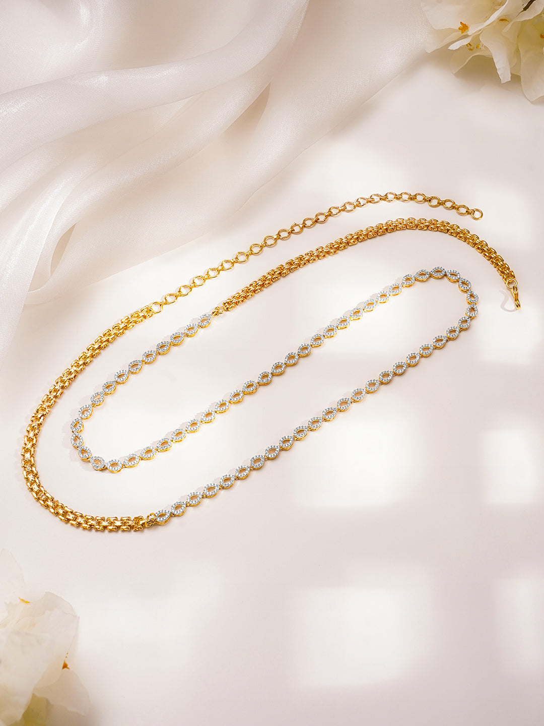 Infinity Glow Cubic Zirconia Waist Chain フリーサイズ