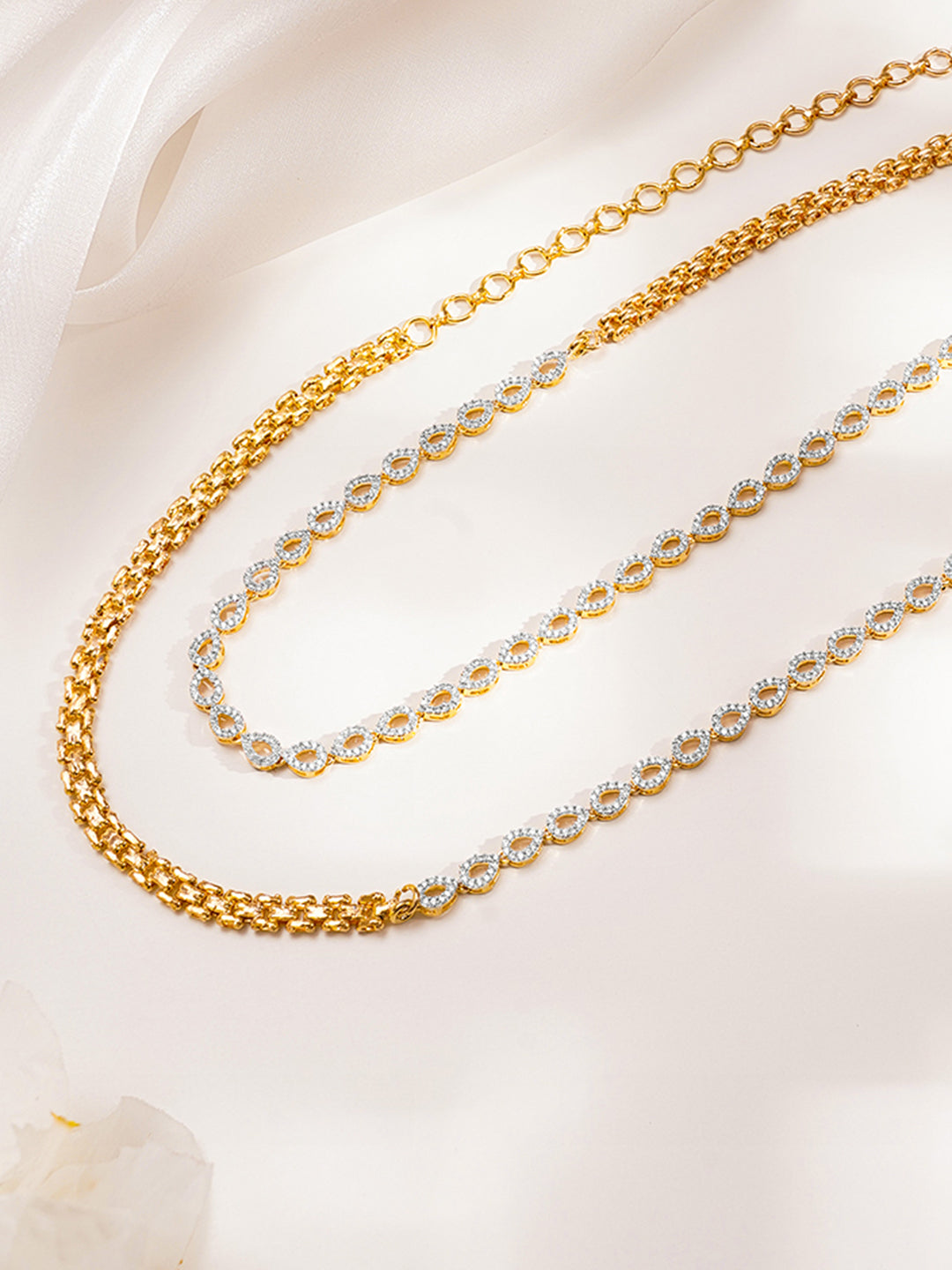 Infinity Glow Cubic Zirconia Waist Chain フリーサイズ