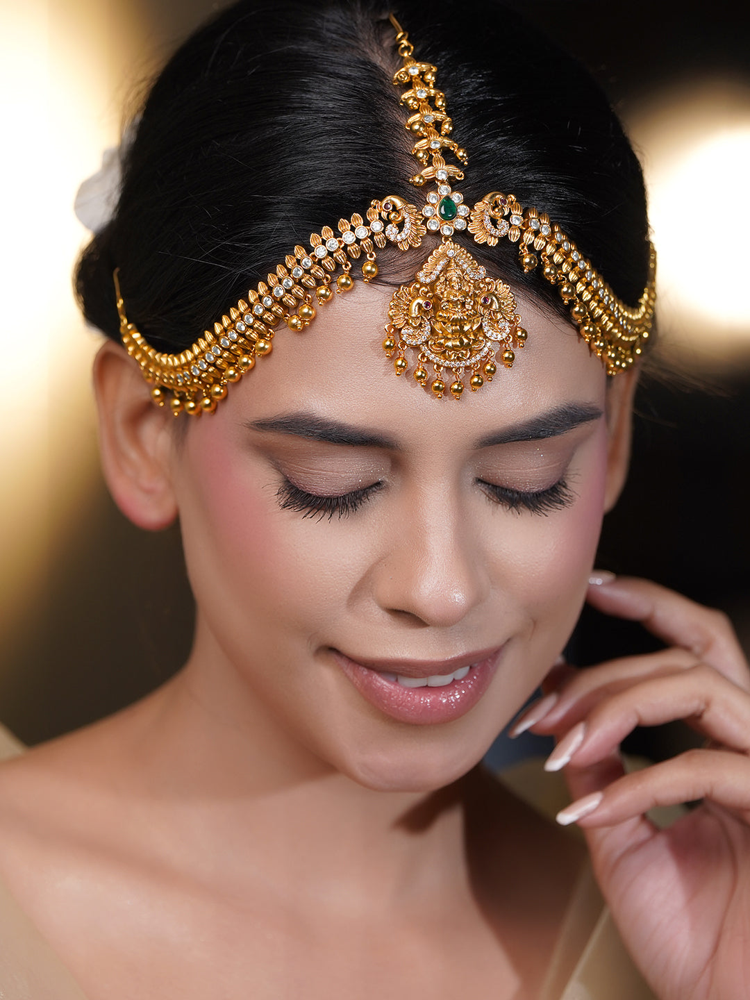 Bridal Gold Temple Matha Patti Jewellery フリーサイズ