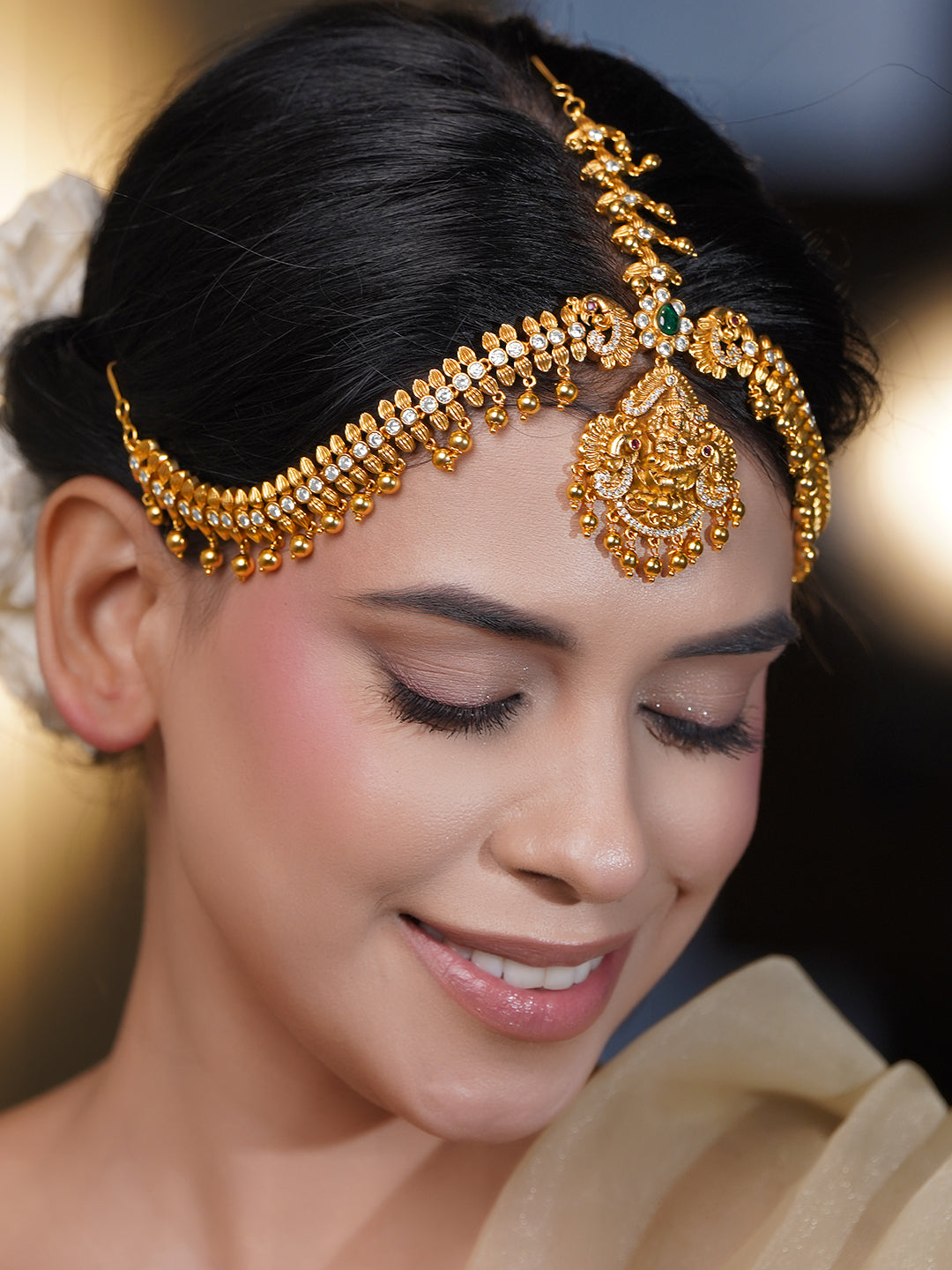Bridal Gold Temple Matha Patti Jewellery フリーサイズ