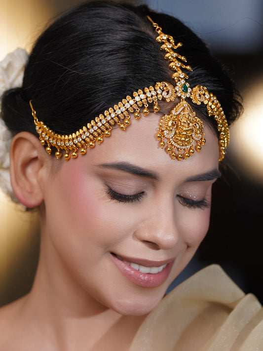 Bridal Gold Temple Matha Patti Jewellery フリーサイズ