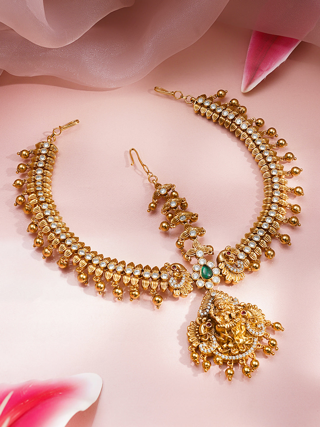 Bridal Gold Temple Matha Patti Jewellery フリーサイズ