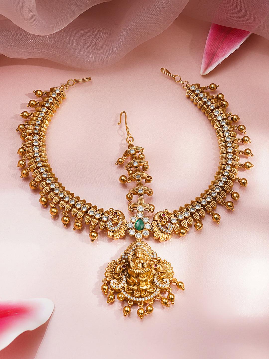 Bridal Gold Temple Matha Patti Jewellery フリーサイズ