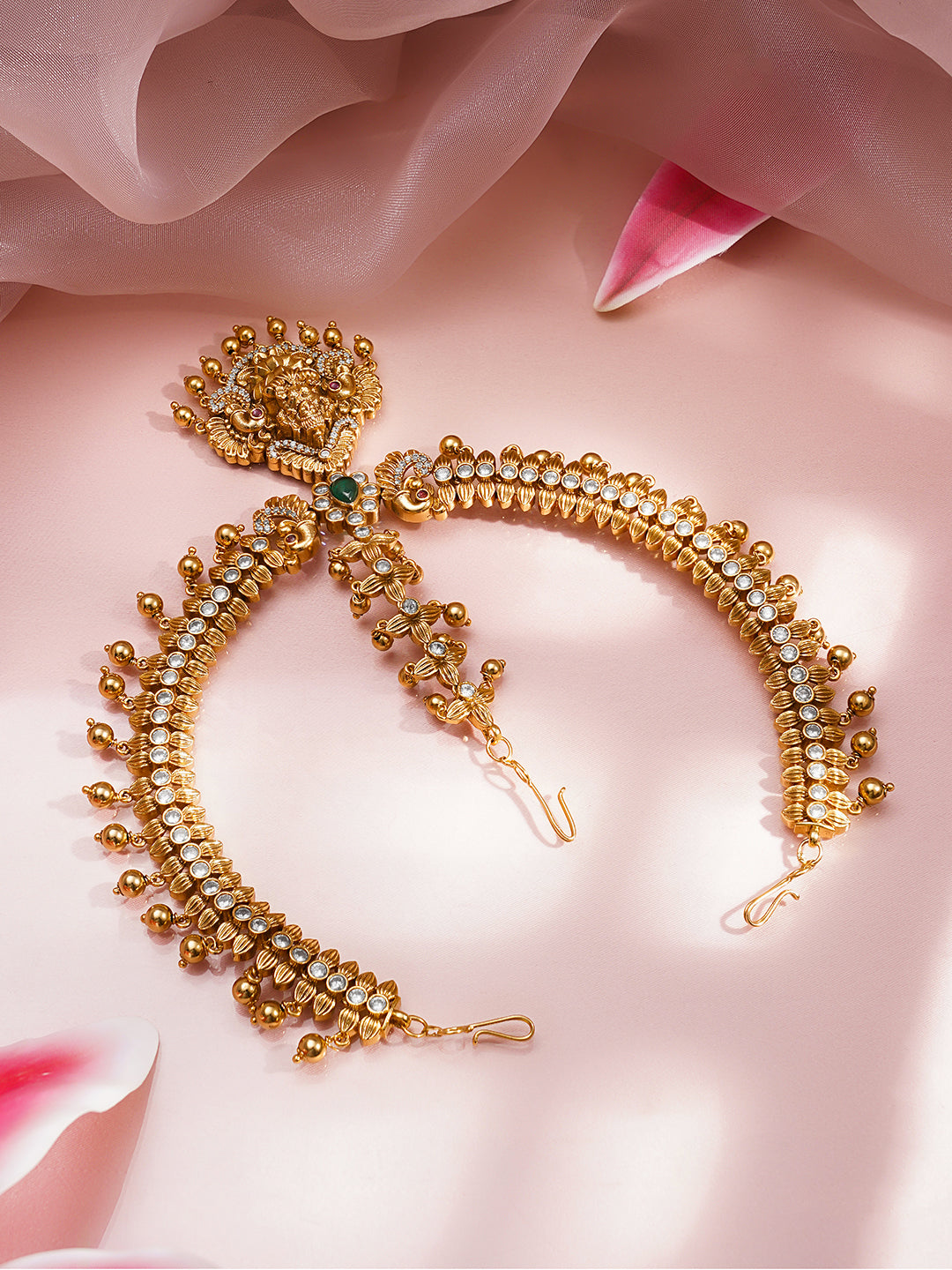Bridal Gold Temple Matha Patti Jewellery フリーサイズ