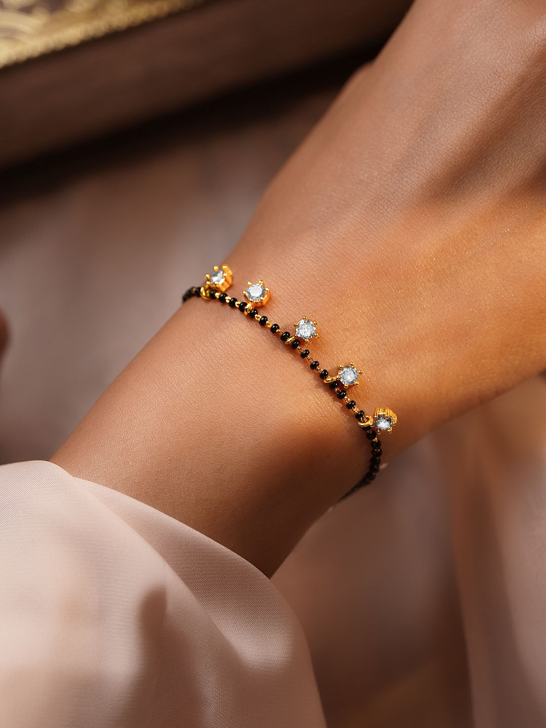 Minimal Gold Mangalsutra Style Bracelet フリーサイズ