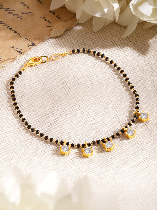 Minimal Gold Mangalsutra Style Bracelet フリーサイズ