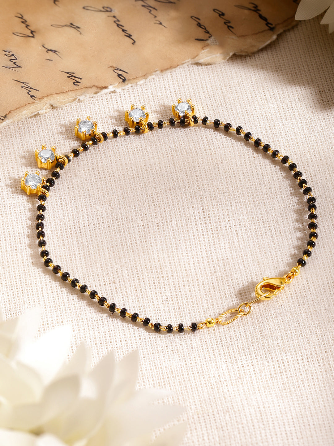 Minimal Gold Mangalsutra Style Bracelet フリーサイズ