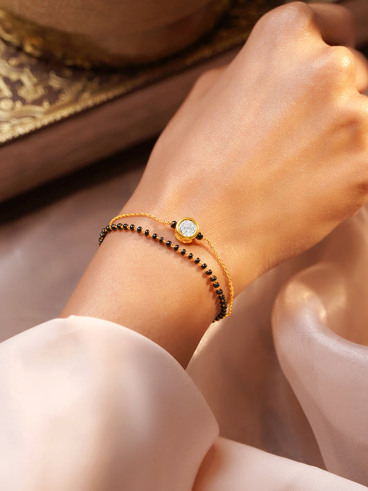 Minimal Gold Mangalsutra Style Bracelet フリーサイズ