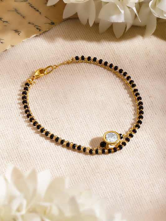 Minimal Gold Mangalsutra Style Bracelet フリーサイズ