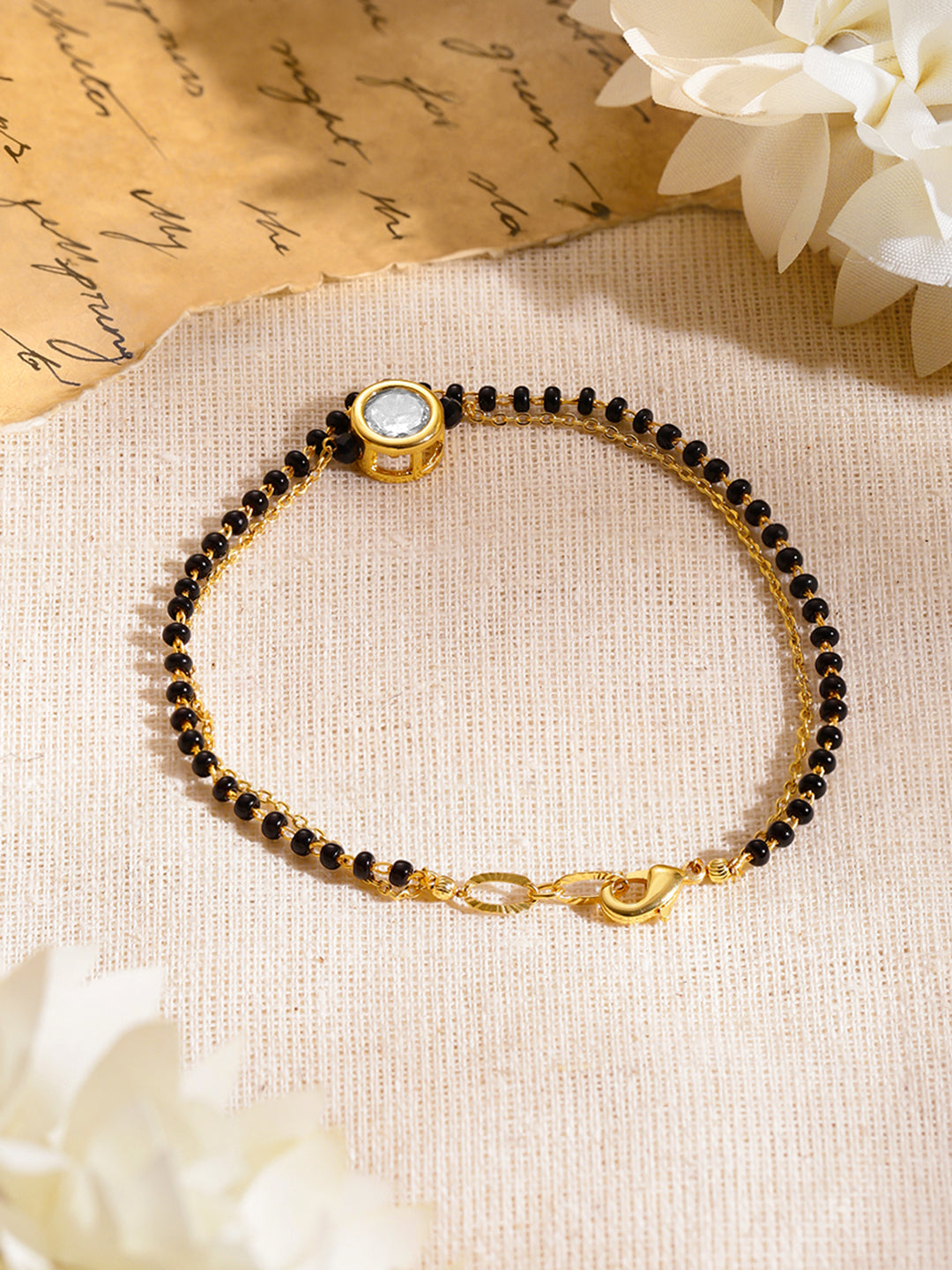 Minimal Gold Mangalsutra Style Bracelet フリーサイズ