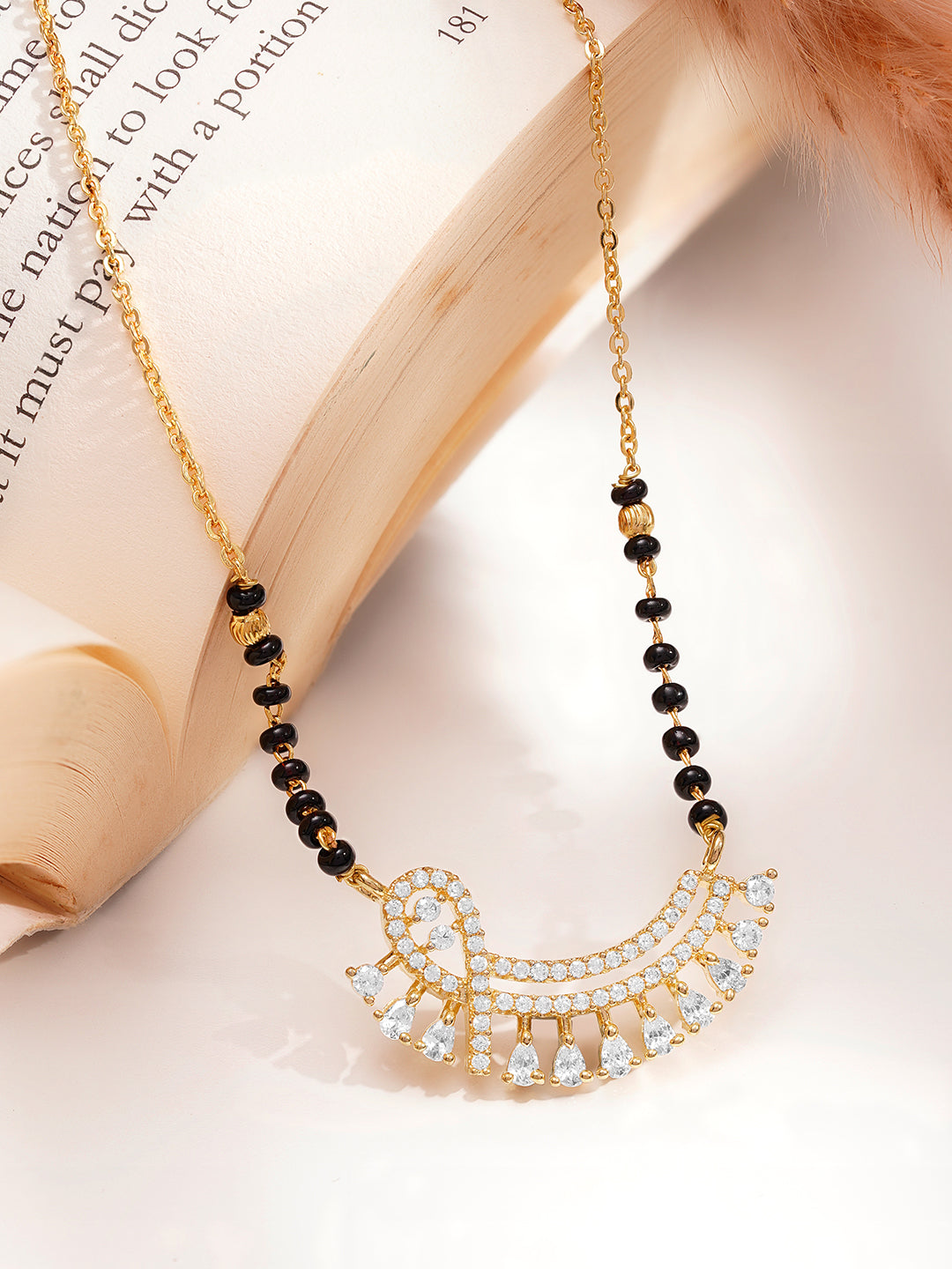 Minimal Black Beaded Mangalsutra フリーサイズ