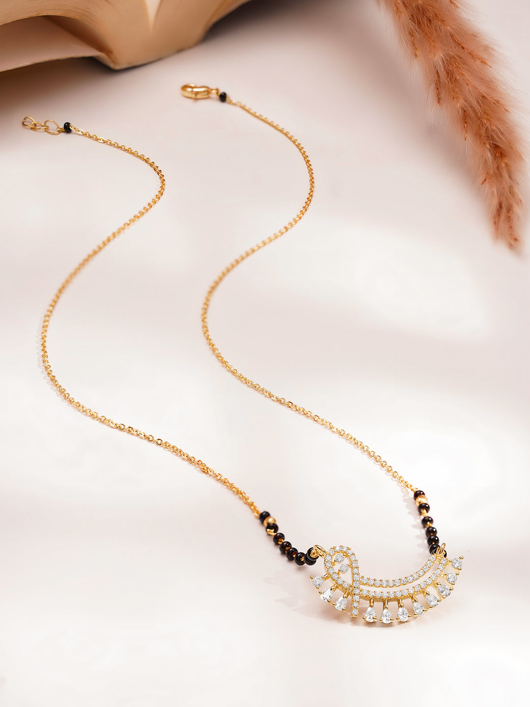 Minimal Black Beaded Mangalsutra フリーサイズ