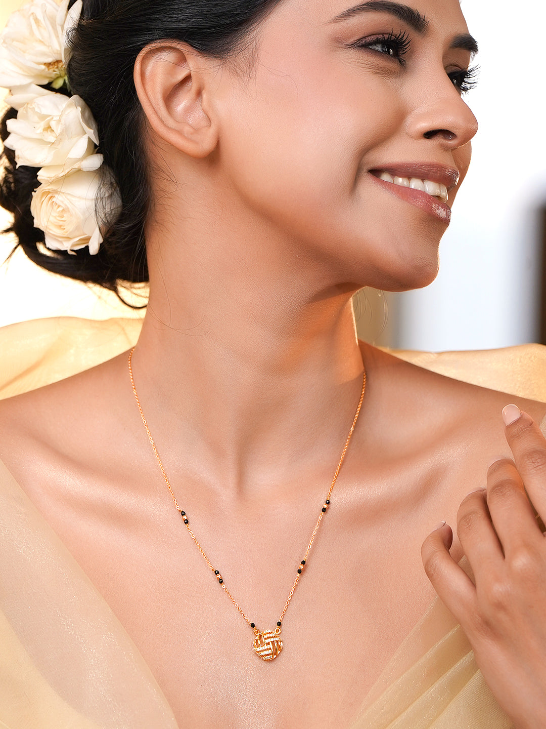 Everyday Gold Black Mangalsutra Necklace フリーサイズ