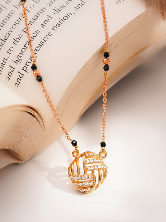 Everyday Gold Black Mangalsutra Necklace フリーサイズ