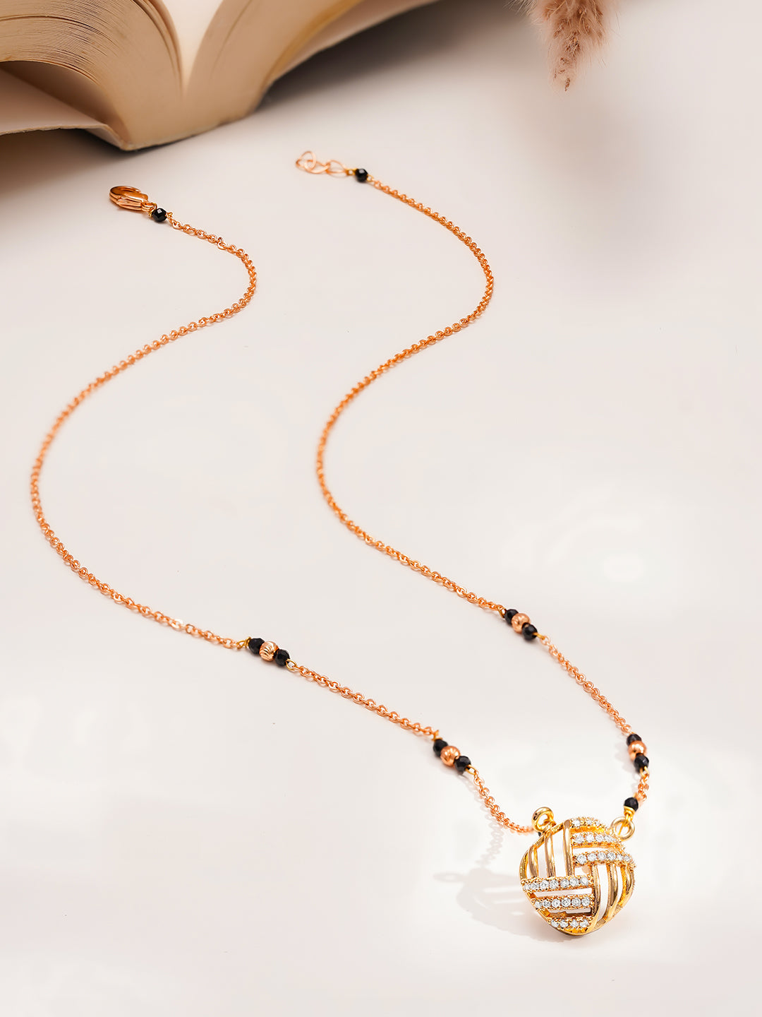 Everyday Gold Black Mangalsutra Necklace フリーサイズ