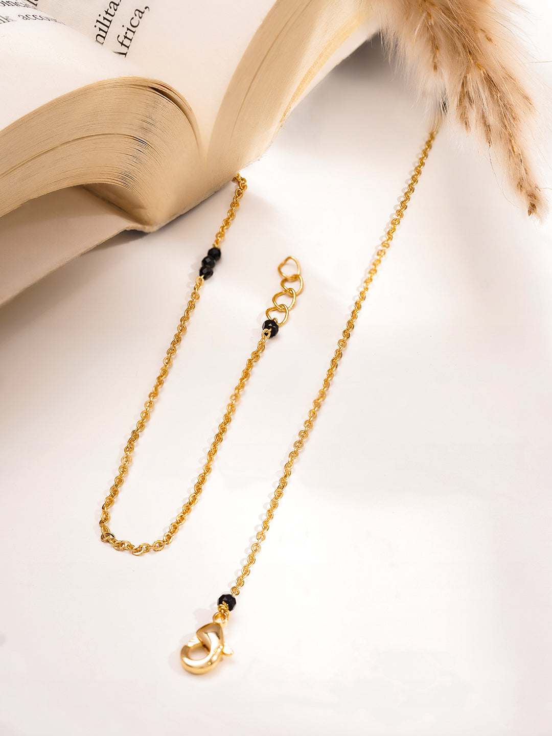 Minimal Gold Emerald Mangalsutra Necklace フリーサイズ