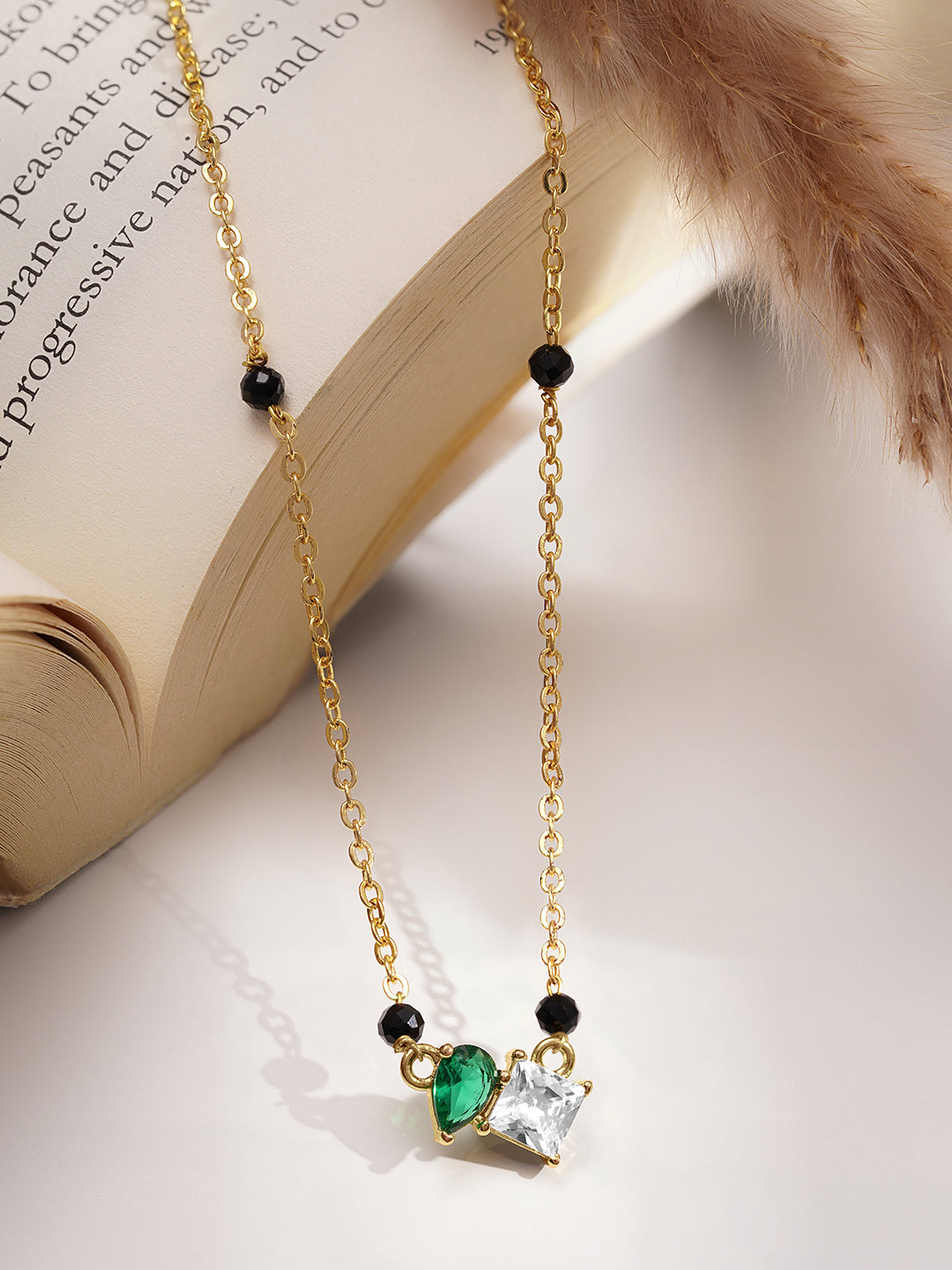 Everyday Emerald Dual Drop Mangalsutra フリーサイズ