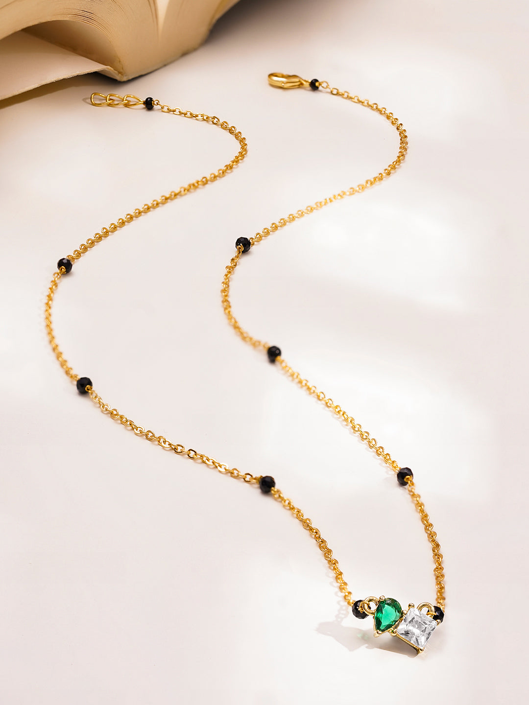 Everyday Emerald Dual Drop Mangalsutra フリーサイズ