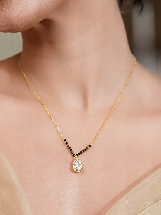 Classic Black Bead Diamond Mangalsutra フリーサイズ