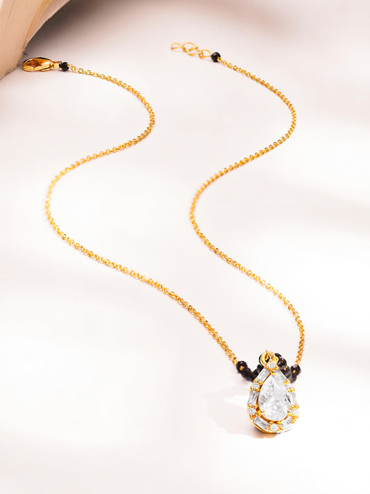 Classic Black Bead Diamond Mangalsutra フリーサイズ