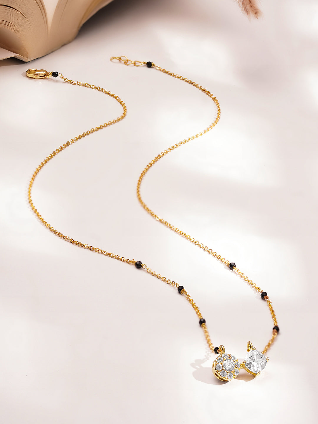 Dual Diamond Spark Gold Mangalsutra Necklace フリーサイズ