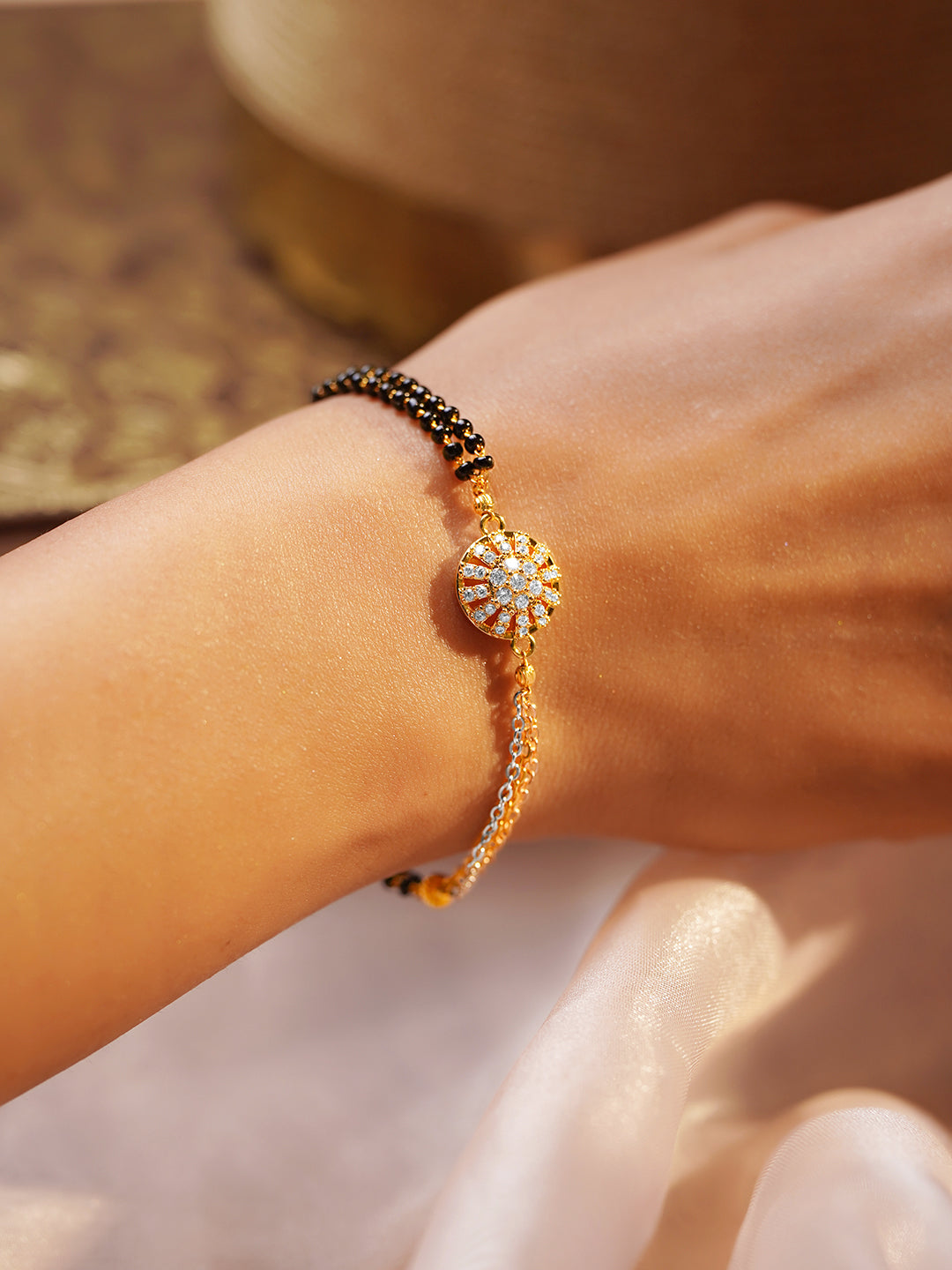 Delicate Charm American Diamond Mangalsutra Bracelet フリーサイズ