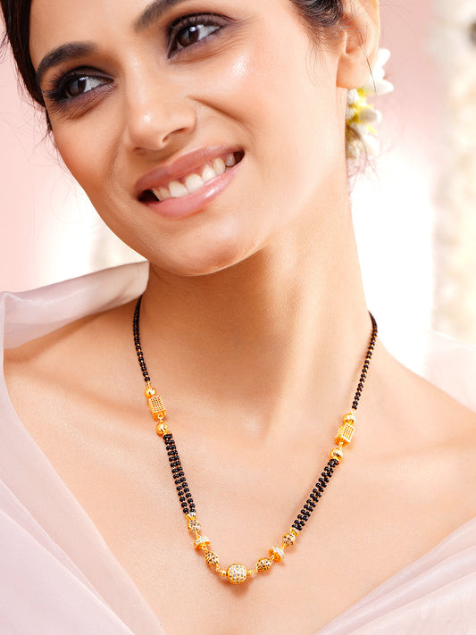 Diamond Accent Gold Mangalsutra Necklace フリーサイズ