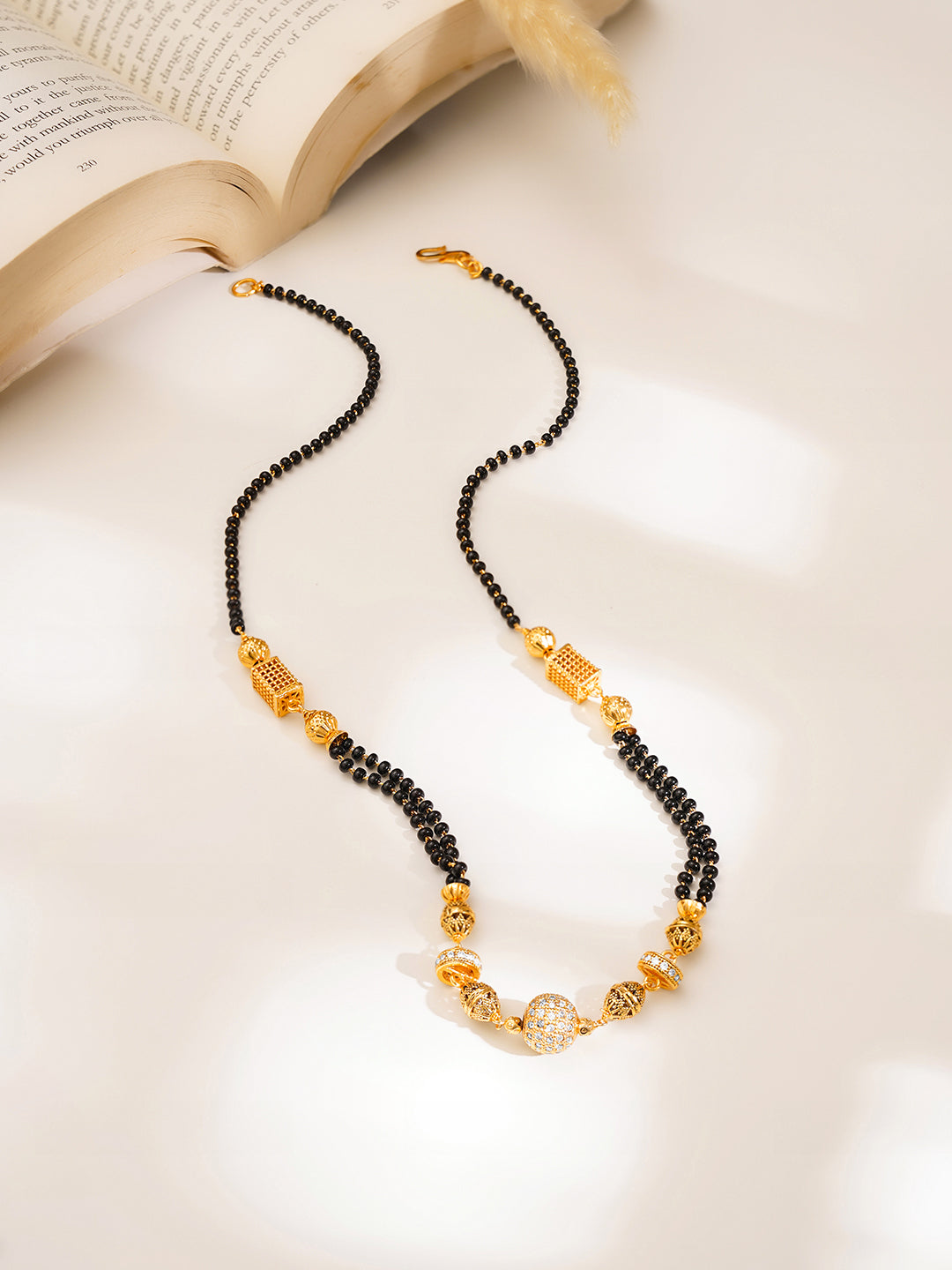 Diamond Accent Gold Mangalsutra Necklace フリーサイズ