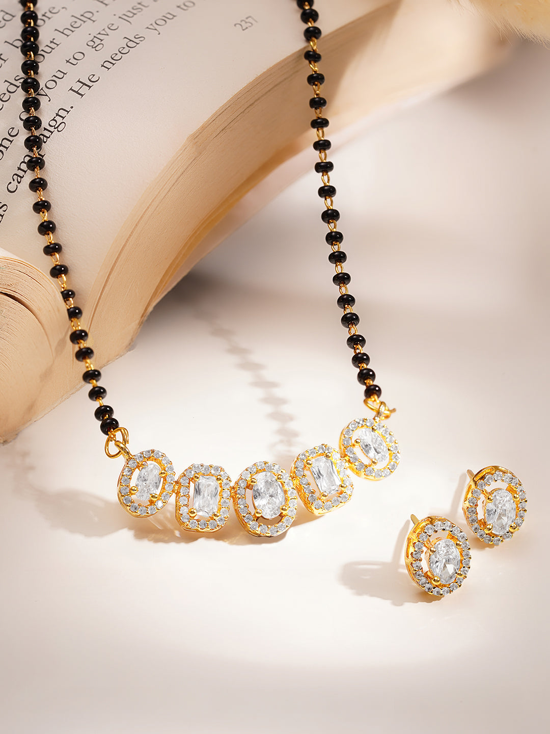Timeless Gold American Diamond Mangalsutra Set フリーサイズ