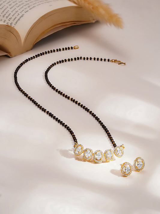 Timeless Gold American Diamond Mangalsutra Set フリーサイズ