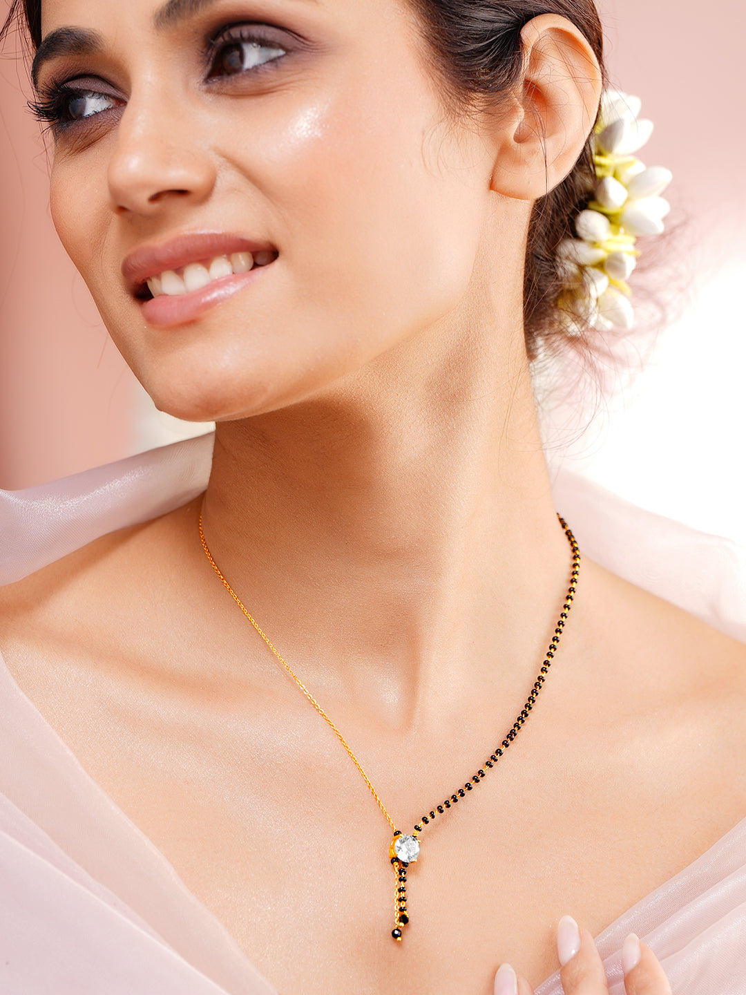 Minimal Sparkle AD Drop Mangalsutra フリーサイズ