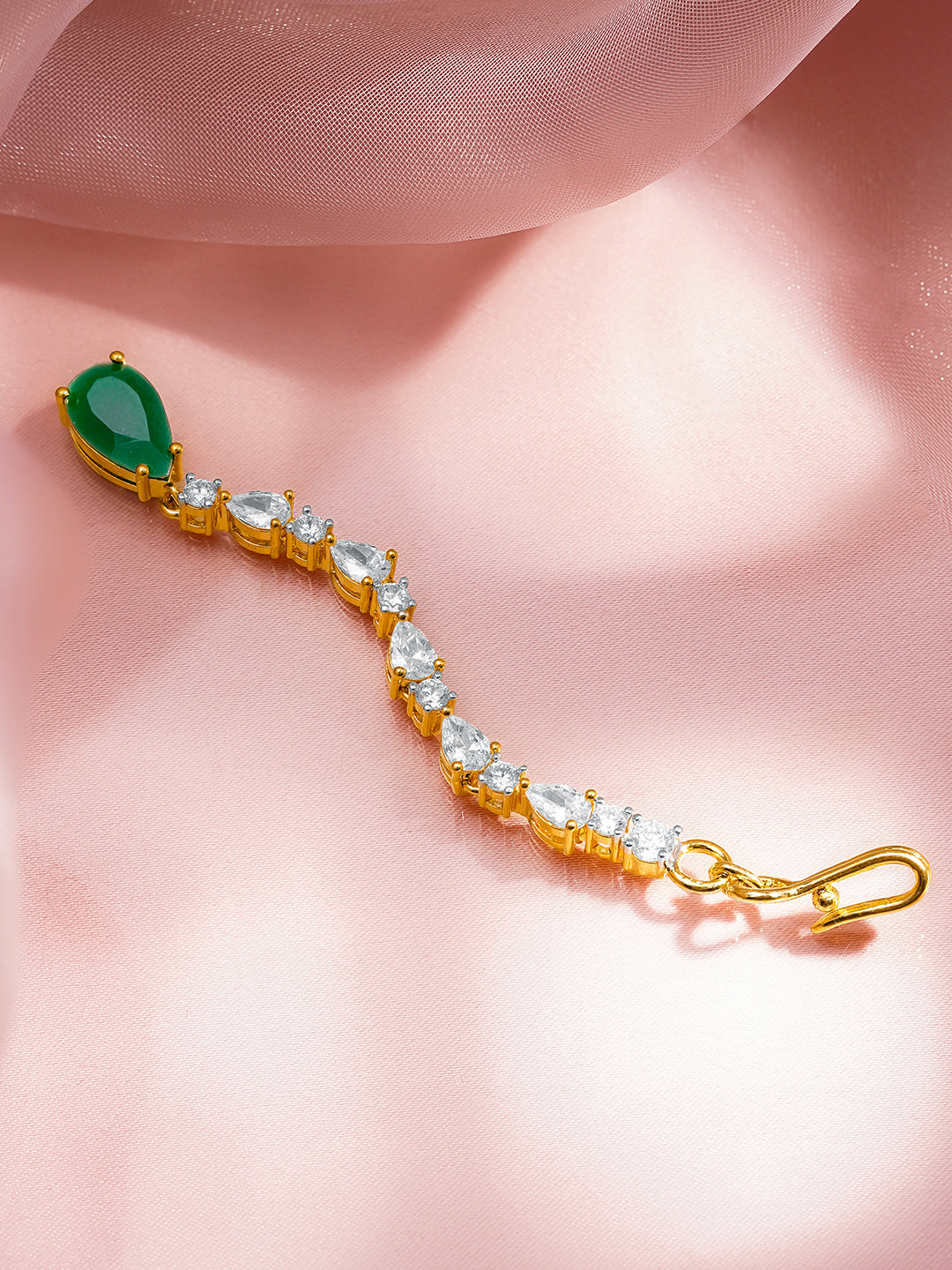 Emerald Drop Maangtikka Design フリーサイズ
