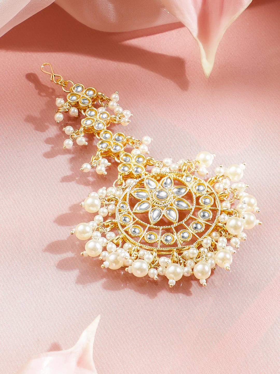 Kundan & Pearl Tales Maang Tikka フリーサイズ
