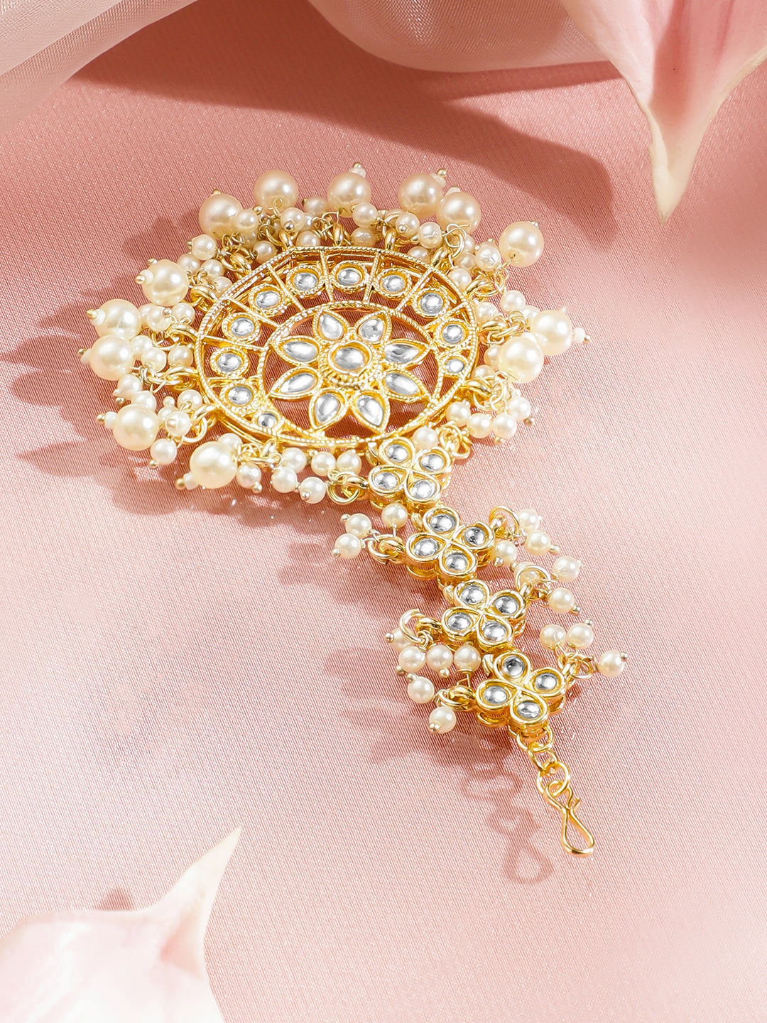 Kundan & Pearl Tales Maang Tikka フリーサイズ