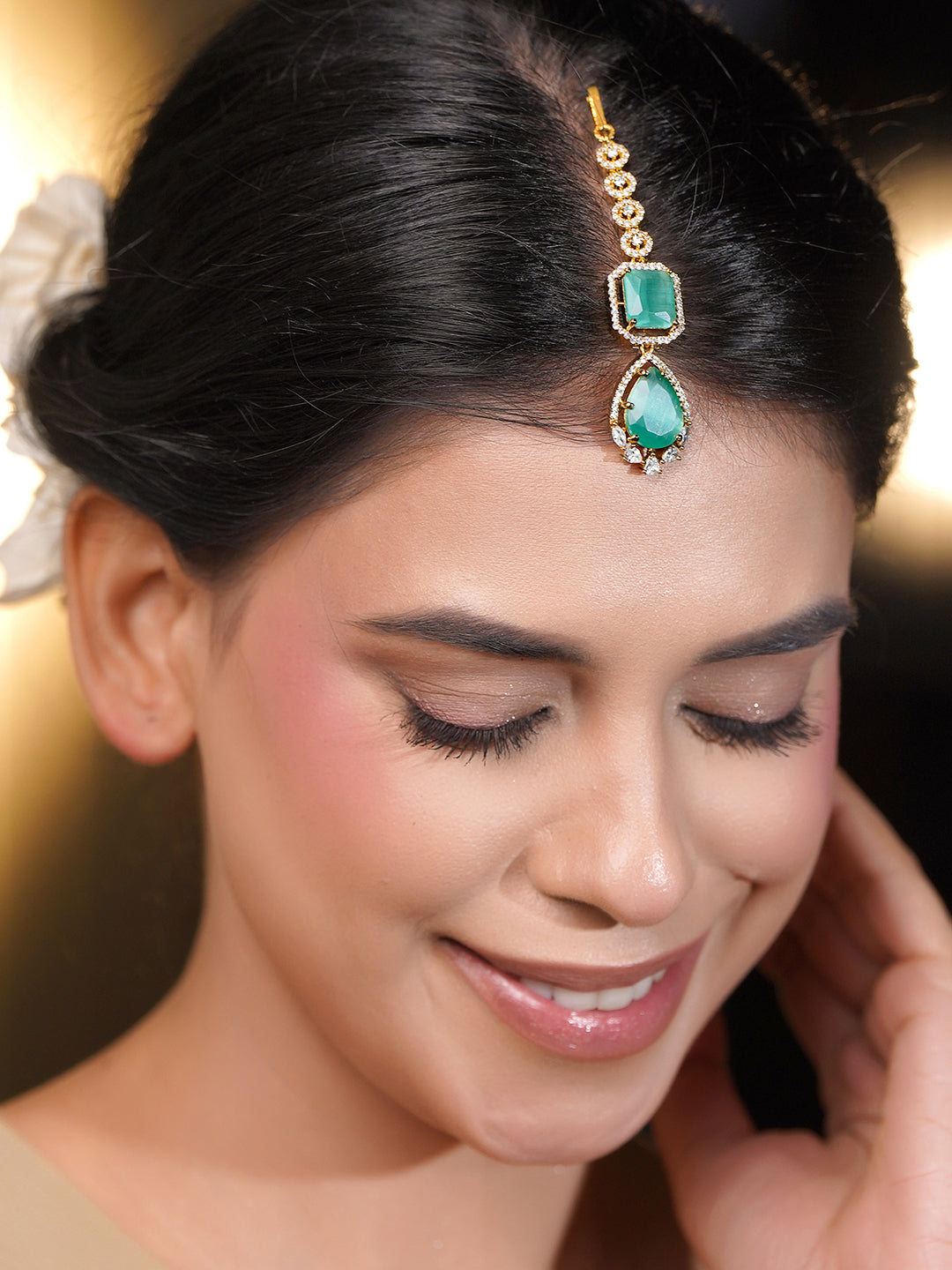 Pastel Elegance Bridal Maang Tikka フリーサイズ
