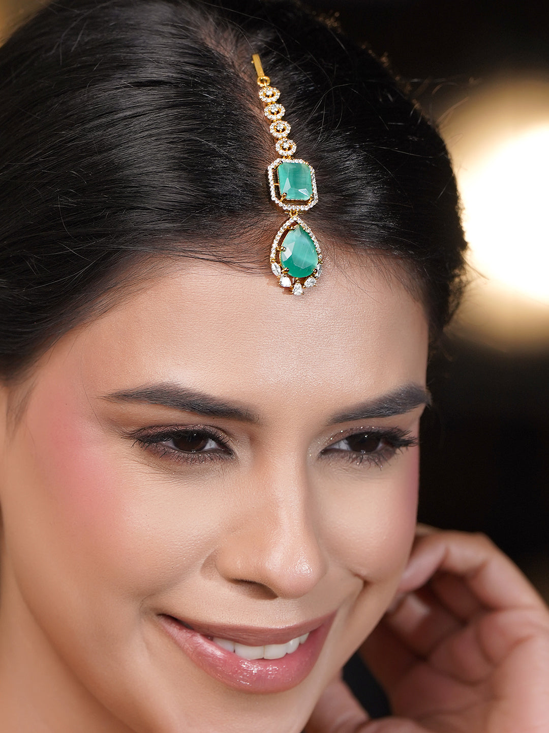Pastel Elegance Bridal Maang Tikka フリーサイズ